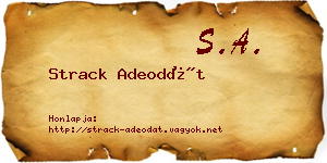 Strack Adeodát névjegykártya